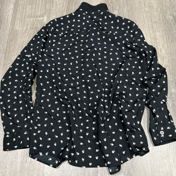 Karl Lagerfeld Black and White Patterned button up shirt Size Medium - Picture 10 of 10
